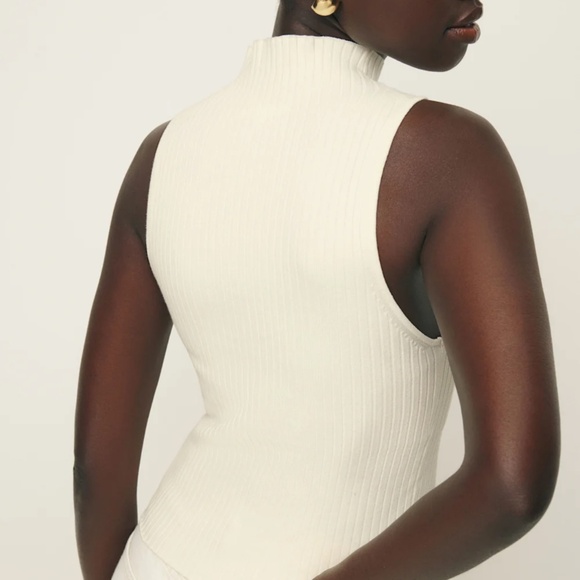 Reformation Tallulah Ribbed Sweater Tank Ivory - Size L - Picture 3 of 3